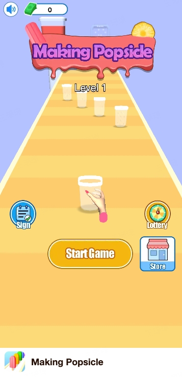 Making Popsicle start screen with level track and start button