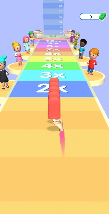 Finish lane multipliers with crowd and stacked popsicle