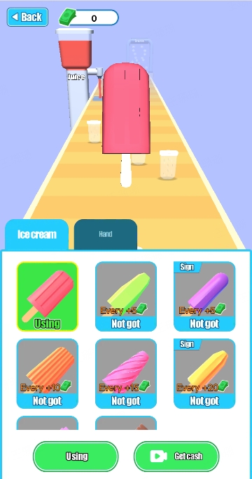 In-game popsicle skin and store panel